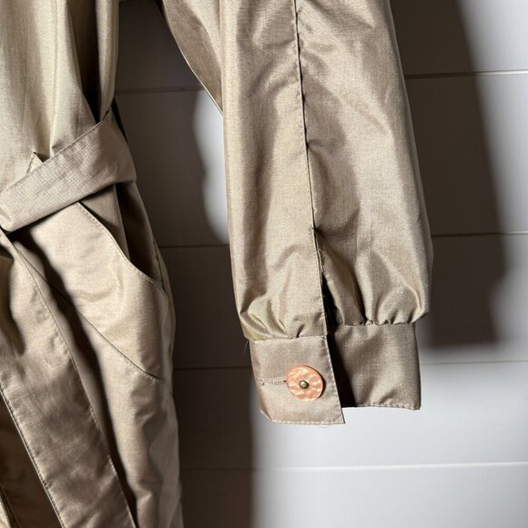 British Mist Taupe Trench Coat Size 11/12 with Belt - Picture 8 of 11